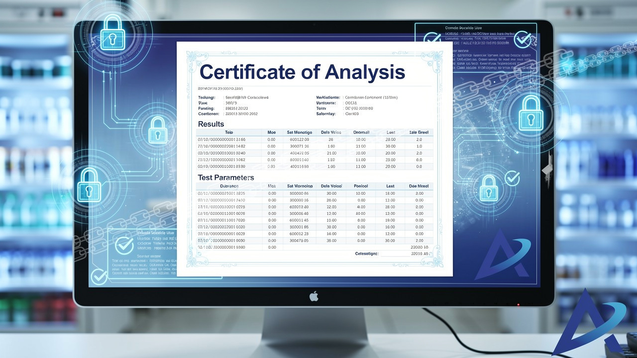 Tamper-proof digital Certificate of Analysis with security verification features